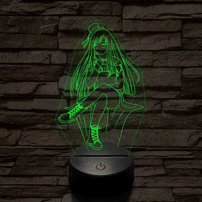Anime csinos karakter 7 színű 3D led lámpa