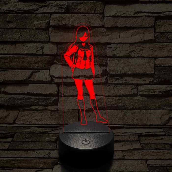 Anime iskolai egyenruhás lány 7 színű 3D led lámpa