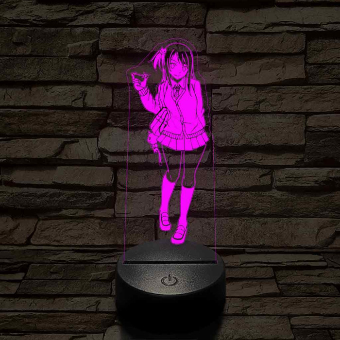 Anime sulis lány 7 színű 3D led lámpa