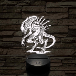 Alien Xeno 7 színű 3D led lámpa