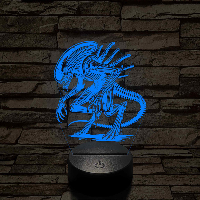 Alien Xeno 7 színű 3D led lámpa