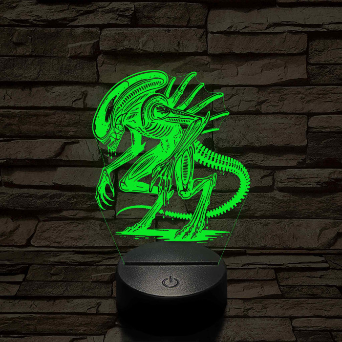 Alien Xeno 7 színű 3D led lámpa