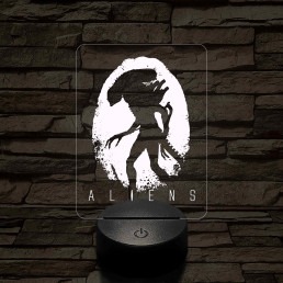 Aliens logo 7 színű 3D led lámpa