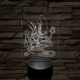 Alien 7 színű 3D led lámpa