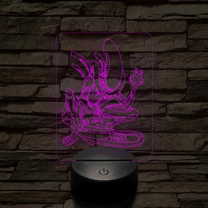 Alien 7 színű 3D led lámpa