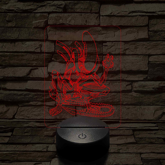 Alien 7 színű 3D led lámpa