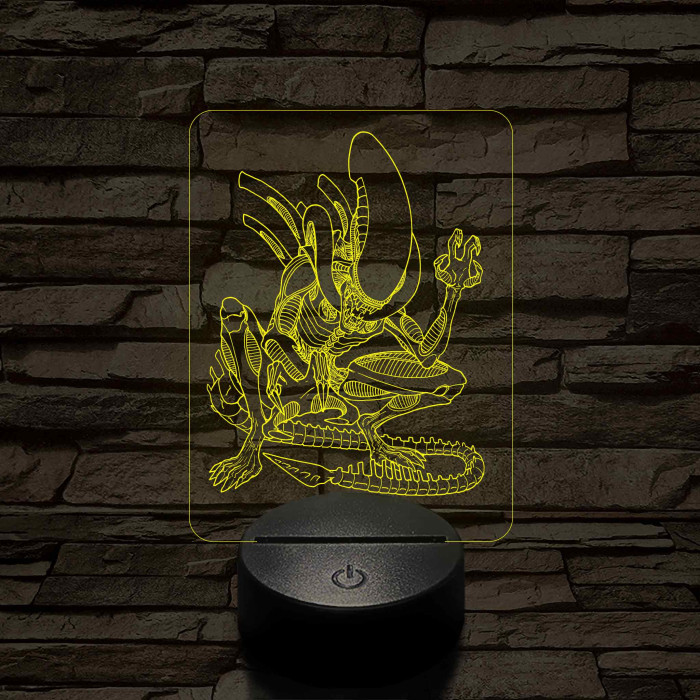 Alien 7 színű 3D led lámpa