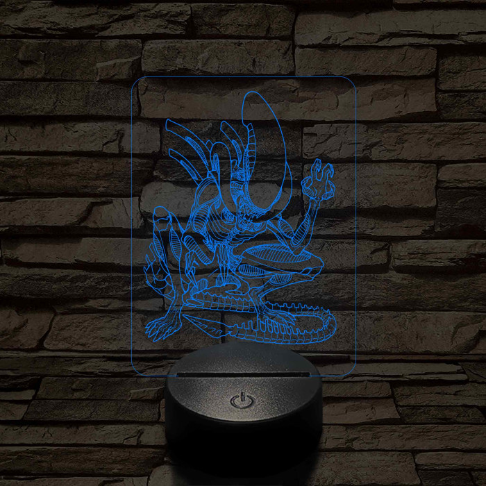 Alien 7 színű 3D led lámpa