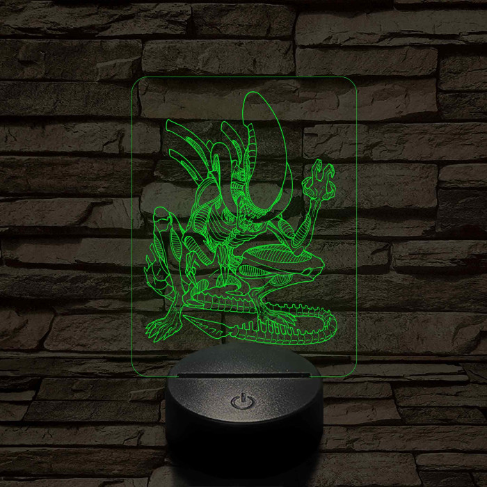 Alien 7 színű 3D led lámpa