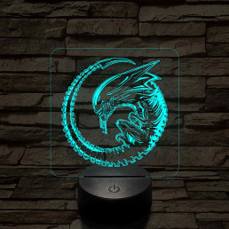 Alien Baby 7 színű 3D led lámpa
