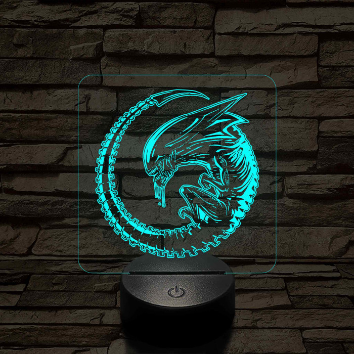 Alien Baby 7 színű 3D led lámpa