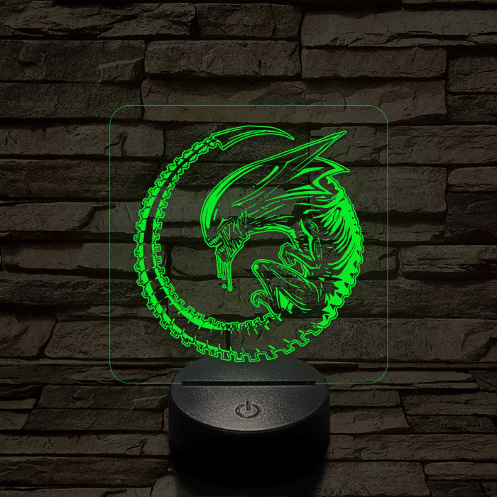 Alien Baby 7 színű 3D led lámpa
