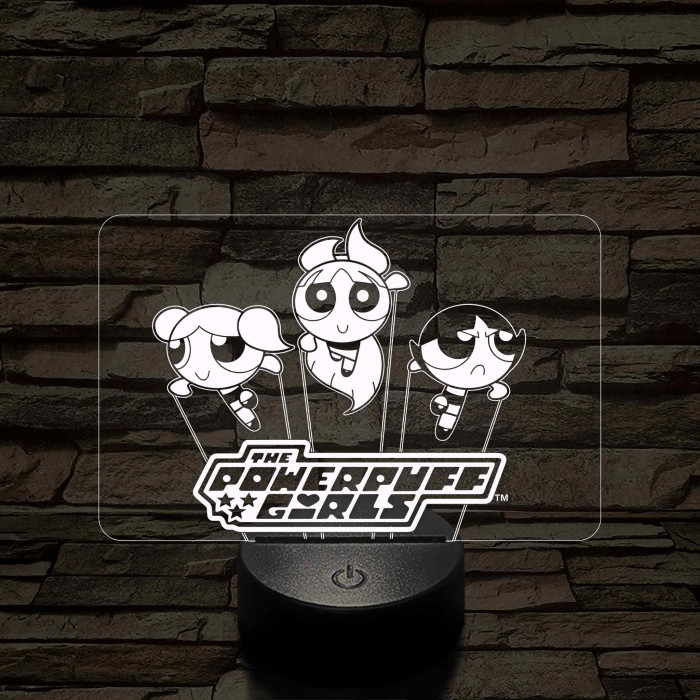 Power Puff Girlz 7 színű 3D led lámpa