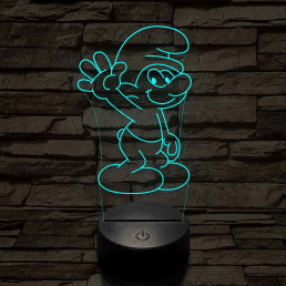 Hupikék-törpikék 7 színű  3D led lámpa