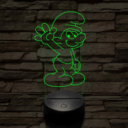 Hupikék-törpikék 7 színű  3D led lámpa