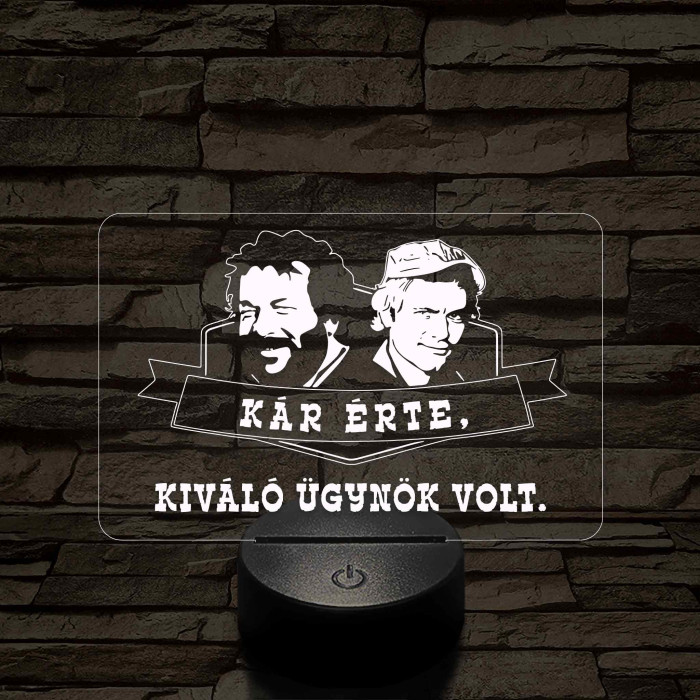 Bud Spencer & Terence Hill 3D 7 színű  3D led lámpa