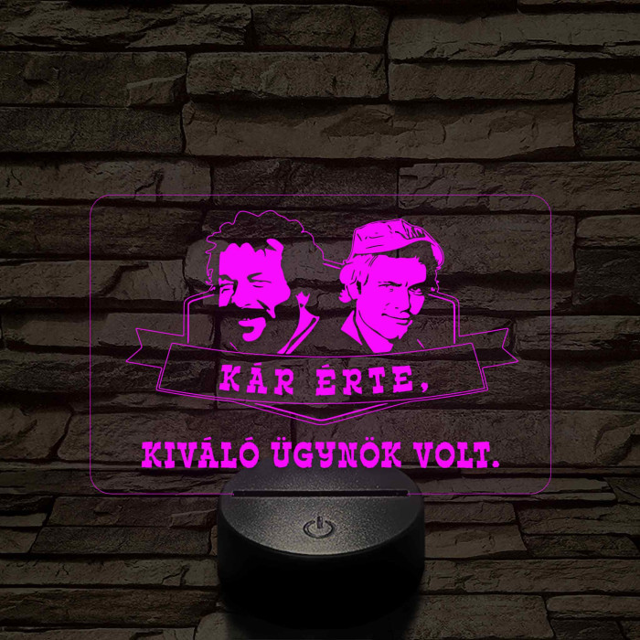 Bud Spencer & Terence Hill 3D 7 színű  3D led lámpa