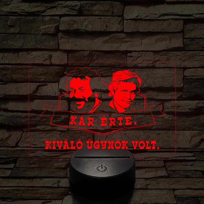Bud Spencer & Terence Hill 3D 7 színű  3D led lámpa