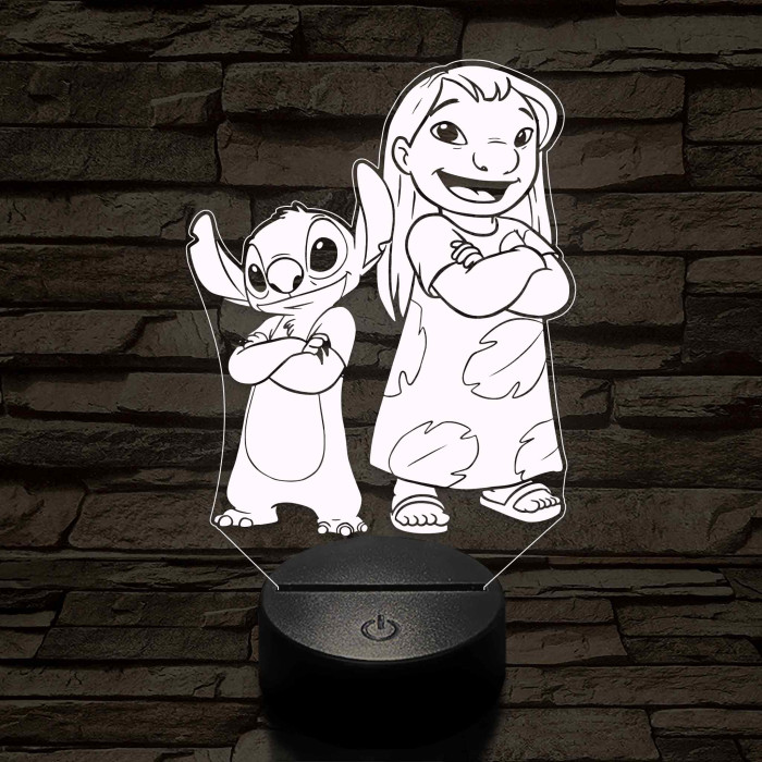 Lula és űrkutya 7 színű 3D led lámpa