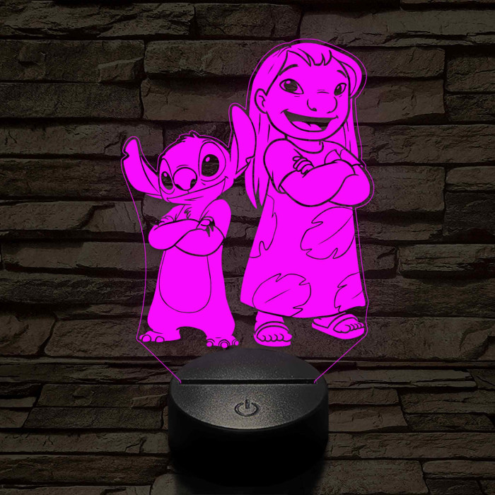 Lula és űrkutya 7 színű 3D led lámpa