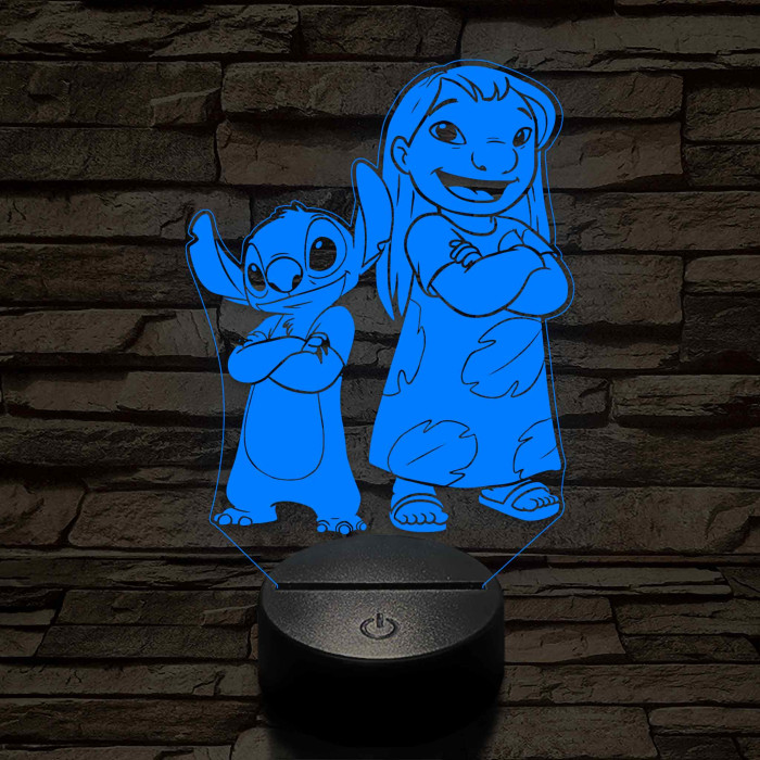 Lula és űrkutya 7 színű 3D led lámpa