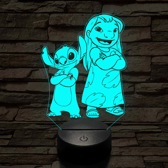 Lula és űrkutya 7 színű 3D led lámpa