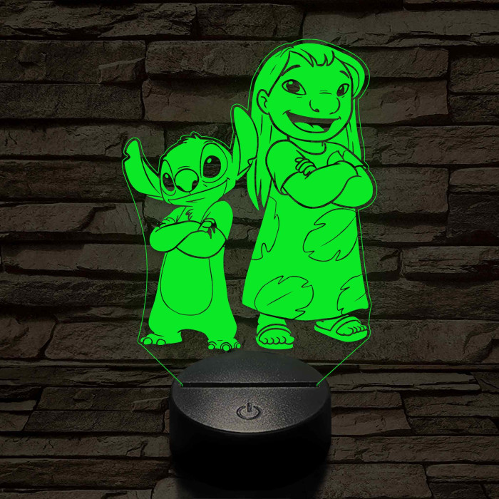 Lula és űrkutya 7 színű 3D led lámpa