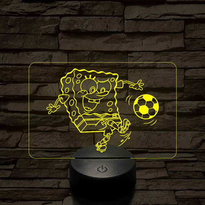 Focizó SpongyaBob – 7 színű, színváltós 3D LED lámpa