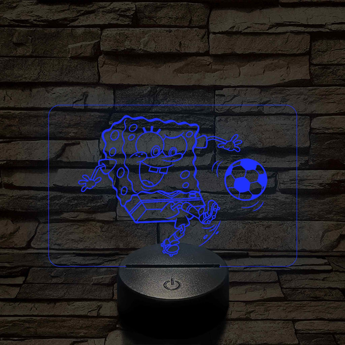 Focizó SpongyaBob – 7 színű, színváltós 3D LED lámpa