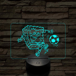 Focizó SpongyaBob – 7 színű, színváltós 3D LED lámpa