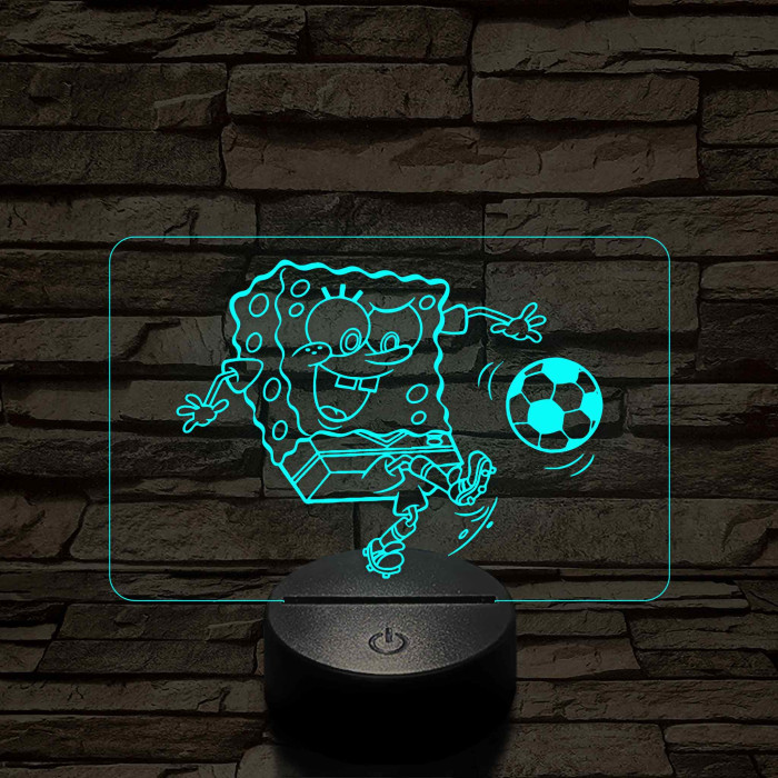 Focizó SpongyaBob – 7 színű, színváltós 3D LED lámpa