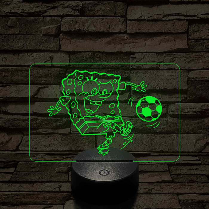 Focizó SpongyaBob – 7 színű, színváltós 3D LED lámpa