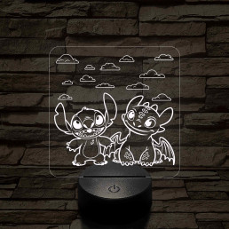 Űrkutya és a fognélküli 7 színű, színváltós 3D led lámpa