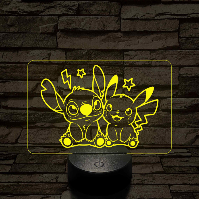 Űrkutya és Villámcsapás barátsága – 7 színű, színváltós 3D LED lámpa