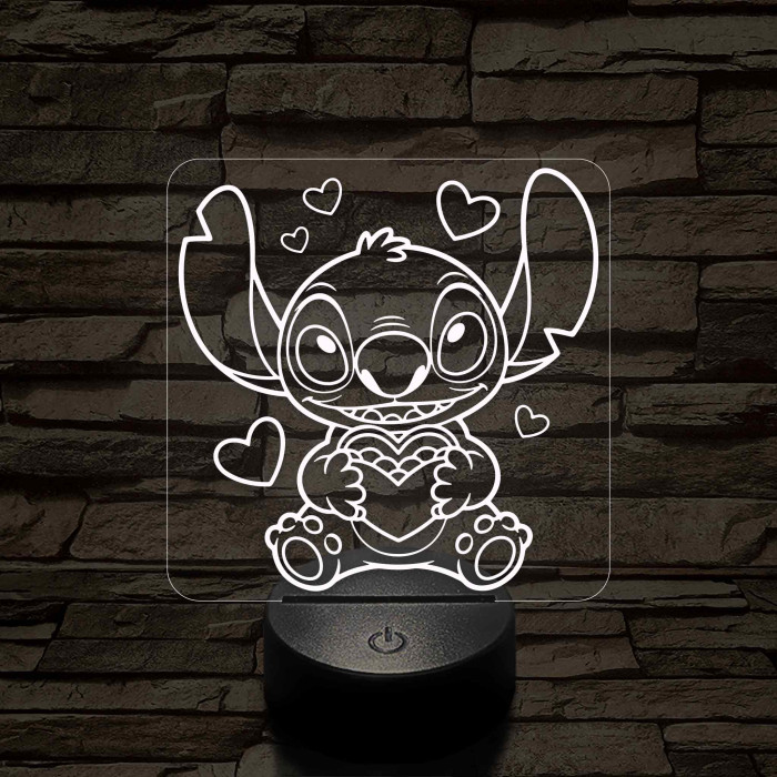 Űrkutya szerelmes – 7 színű, színváltós 3D LED lámpa