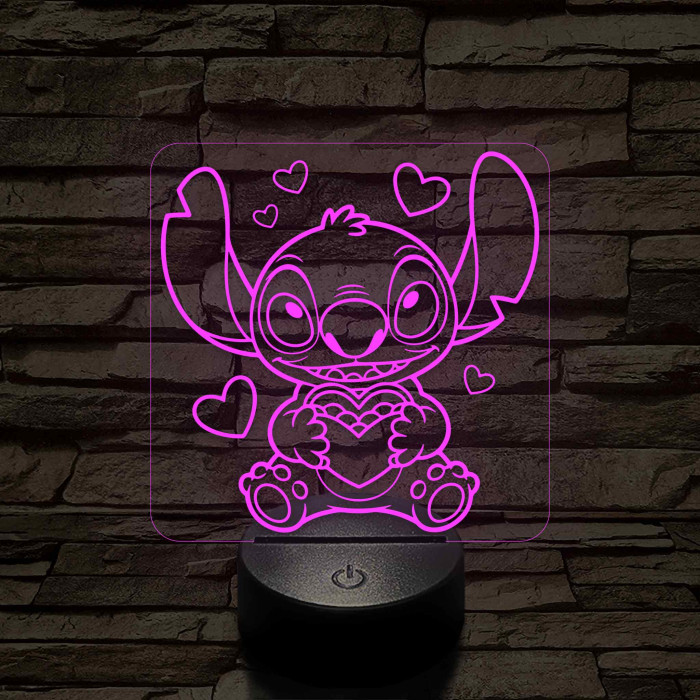 Űrkutya szerelmes – 7 színű, színváltós 3D LED lámpa