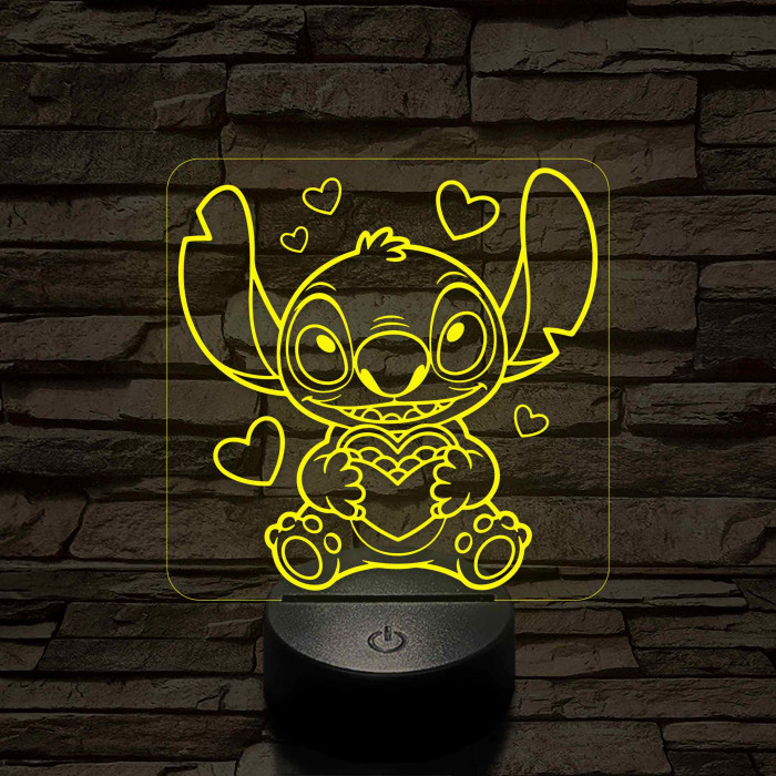 Űrkutya szerelmes – 7 színű, színváltós 3D LED lámpa