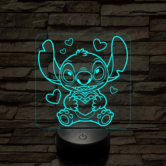 Űrkutya szerelmes – 7 színű, színváltós 3D LED lámpa