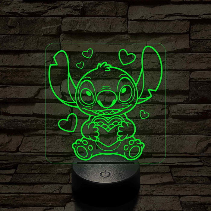 Űrkutya szerelmes – 7 színű, színváltós 3D LED lámpa