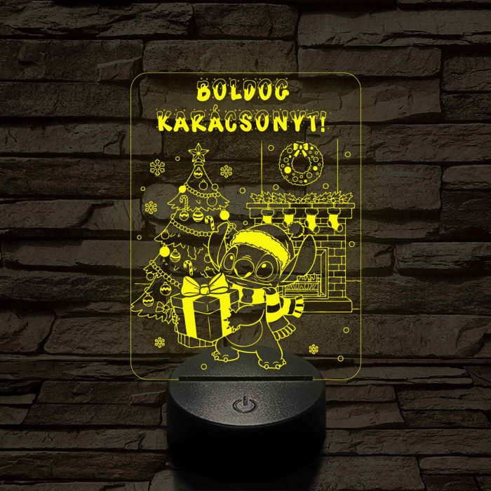 Űrkutya karácsonya – 7 színű, színváltós 3D LED lámpa