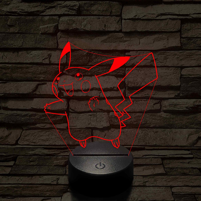 Villámcsapás – 7 színű, színváltós 3D LED lámpa