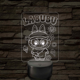 Labubu - 7 színű, színváltós 3D led lámpa