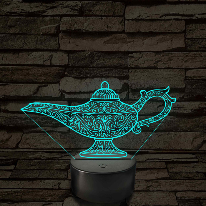 Csodalámpa 7 színű, színváltós  3D led lámpa