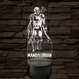 Mandalóri – 7 színű, színváltós 3D LED lámpa