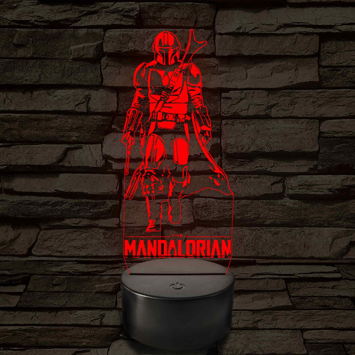 Mandalóri – 7 színű, színváltós 3D LED lámpa