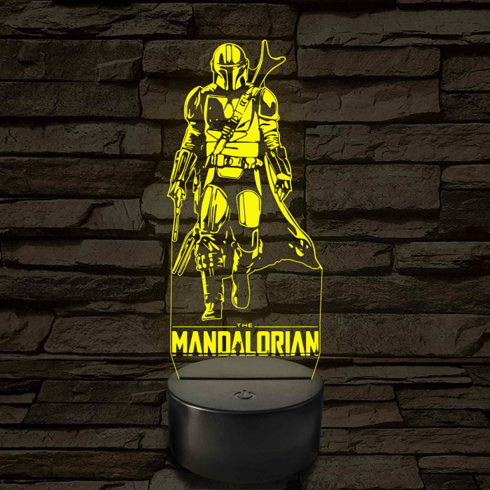 Mandalóri – 7 színű, színváltós 3D LED lámpa