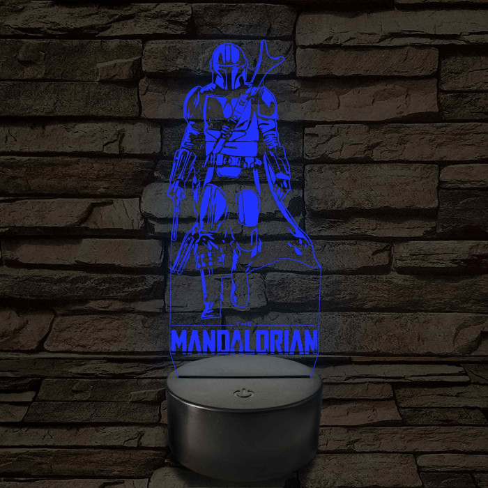 Mandalóri – 7 színű, színváltós 3D LED lámpa