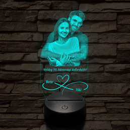 Örökké házasok egyedi fotógravírozás 7 színű 3D led lámpa