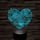 Virágos szív 7 színű 3D led lámpa