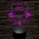 Egyedi fotógravírozás szív rózsákkal 7 színű 3D led lámpa